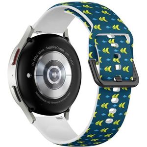 Sport-zachte band compatibel met Samsung Galaxy Watch 6 / Classic, Galaxy Watch 5 / PRO, Galaxy Watch 4 Classic (Fish Ocean) siliconen armband accessoire