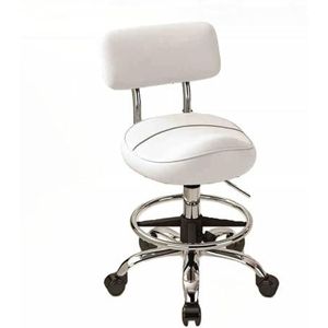 Zadelkrukstoel, PU Lederen Draaibare Verstelbare Rolkruk Met Rugleuning Verstelbare Hoogte 53-73cm, Ergonomische Rolstoel For Tandartsstylist Tattoo Artist(Color 1)
