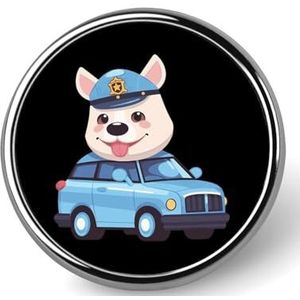 Politie Bull Hond Pin Badge Ronde Identiteit Pins Broches Knop Badges Voor Hoeden Jassen Decor