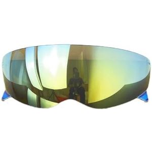 Motorhelm vizier lens, Helmvizier, Verborgen Helmschild Binnenlens Vizier Uv-Cut Helmgezicht Motorhelmschild Accessoires Onderdelen (Alleen for Goud-daggebruik)(Gold-day Use Only)