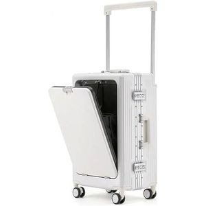 Koffer 20""24"" inch retro spinner rolbagage laptop trolley koffertas op wielen (Color : Black, Size : 28"")