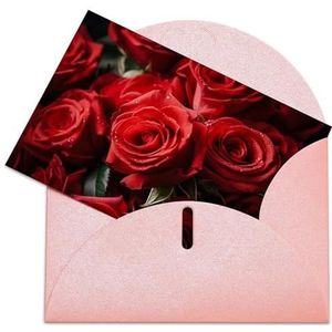 Dwrepo Valentijn Rode Roos Bloem Wenskaart Met Enveloppen Dank U Kaart Gelukkige Verjaardag Kaart Blanco Kaarten Felicitatie Kaart voor Verjaardag Bruiloft Vakantie 4 X 6 In