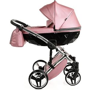 Junama kinderwagen combinatie kinderwagen premium buggy babyzitje + accessoires Isofix selecteerbaar Fluo Line van Ferriley & Fitz Pink 06 2in1 zonder autostoel