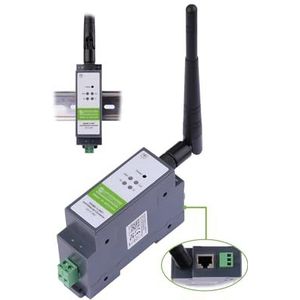 Coolwell RS485 naar WiFi/Ethernet (ETH) convertermodule, Rail-Mount Serial Server, Modbus/MQTT gateway