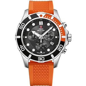 Zwitserse Militaire Mens Analoge Zwitserse Quartz Horloge met Rubber Armband SM34044.05, Oranje, armband