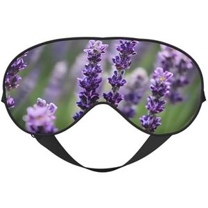 Paarse Lavendel Bloemen Bloemen Print Comfortabele Oogmasker Ademend Verstelbare Mannen Vrouwen Lichtgewicht Reizen Yoga Werk