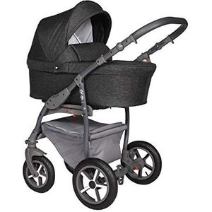 SaintBaby wandelwagen Q9 2in1 3in1 Isofix babyzitje combi kinderwagen buggy Grey Coal 176a 2in1 zonder autostoel