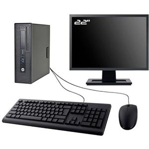 PC HP EliteDesk 800 G1 SFF, display 22 inch Intel I5-4570 RAM, 32 GB SSD, 2 TB W11 WiFi (gereviseerd)