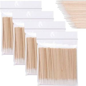 Bangbobi - 400 stuks wattenstaafjes puntig, perfecte make-up assistenten, wattenstaafjes, cosmetische accessoires, permanente make-up accessoires, wattenstaafjesdispenser