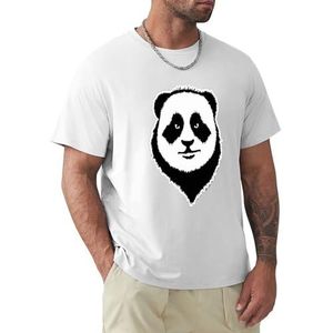 Heren T-shirt Panda korte mouwen T-shirt ronde hals T-shirt voor mannen, Panda1, 4XL