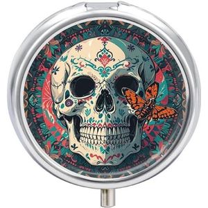 Ronde pillendoos 3 compartimenten draagbare medicijnpillendoos één maat pillendoos voor zakpillenorganisator en vitaminecontainers voor reizen