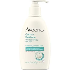 Aveeno Restorative Skin Therapy Hydraterende Haver Reparerende Crème voor Gevoelige, Verontresste, Droge Huid, met Prebiotische Haver & Aloë, Geformuleerd zonder Parabenen, Geur & Steroïden, 12 oz