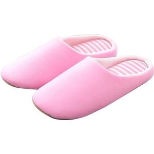Winterwarme bontpantoffels for heren, paar antislip zachte schoenen for dames, comfortabele platte bodem for binnen (Color : Floor-Pink, Size : 40-41)