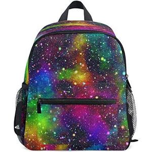 RXYY Kids Rugzakken Abstract Kleurrijke Universum Galaxy Schouder Reizen Peuter School Tas Rugzak met Borstriem voor Meisjes Jongens