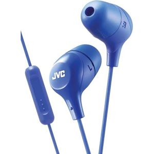 JVC HAFX38MA Marshmallow oortelefoon met microfoon en in-line afstandsbediening (blauw)