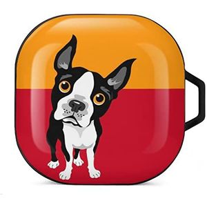 Boston Terrier Oordopjes Hoesje Compatibel met Samsung Hard Shell Beschermhoes Zwart-Stijl