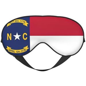 North Carolina State Flag Printing Soft Eye Mask, Dubbelzijdige Zachte Oogdekking voor Slaap, Reizen, Yoga, Verstelbare Riem, Blokkeert Licht