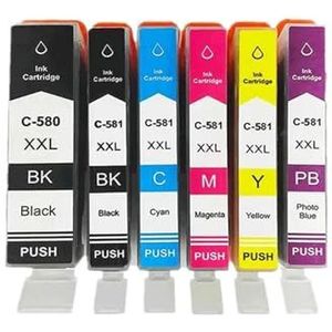 Inktcartridge for Canon 580 581 PGI-580 CLI-581 PGI580 CLI581 580XL TR7550 TR8550 TR 7550 TS6150 TS6151 TS 6150 printer(1 Set)