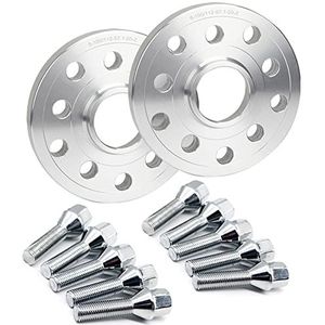 2 Stuks 15Mm Auto Wiel Spacer Voor Vw Cc/Voor Golf 5 * 112/5 * 100 Gesmeed Aluminium Shims Tire Hub Spacers Afstandhouders(Silver 40mm cone bolt)