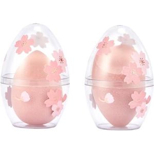 2 stuks make-up spons cosmetische ei make-up spons blender schoonheid spons applicator met hoesje voor vloeibare crème foundation losse instelling poeder