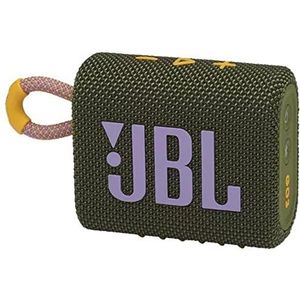 JBL GO 3 draadloze, draagbare Bluetooth luidspreker met geïntegreerde lus voor onderweg, USB C-oplaadkabel, goen