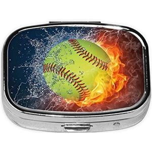 Mini vierkante pillendoos, medicijnorganizer, softbal-draagbare EHBO-doos, reispillendoos met 2 vakken, kleine pillendoos voor zak of portemonnee