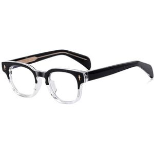 moomoobird Anti Blue Light Bril Mannen Vrouwen Mode TR90 Glazen Frame Vierkante Bril Dik Montuur, Black Clear Frame, Large
