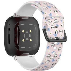 Zachte sportband compatibel met Fitbit Sense / Sense 2 / Versa 4 / Versa 3 (luiaard kinderen), siliconen armband, accessoire