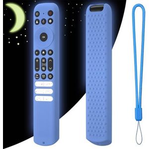 Btkigl Siliconen Afstandsbediening Case Shockproof Beschermhoes Sleeve voor TC L RC813 FMB1/RC923 FMB3/RC902V FMR1 FMR4 FMR5 (Luminous Blue)