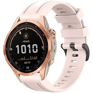 Strap-it Garmin Fenix 7s siliconen bandje (lichtroze)