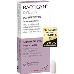 Bactigyn - Postbiotische vaginale eieren 5 acties - Behandeling en preventie van vaginale infecties (vaginitis, bacteriële vaginose, schimmelinfecties) en hun recidieven - 7 eieren