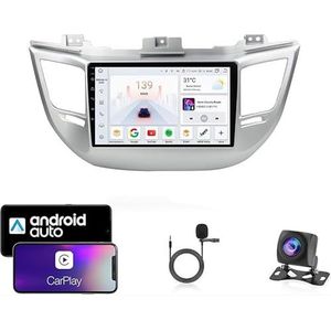 Android 13 Dubbel Din Auto Stereo Touchscreen Auto Stereo Voor Hyundai Tucson 3 2015-2018 Met Bluetooth GPS Navigatie WiFi FM Radio USB/SWC/Plug en Play Ondersteuning Carplay&Android Auto(4 Core Wifi