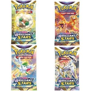 Pokemon kaarten Zwaard en Schild - 4x Brilliant Stars Pokemon Booster Pack - Pokemon ruilkaarten - Engelse kaarten