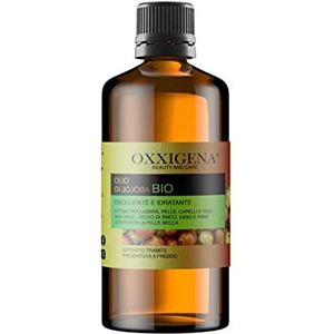 Oxxigena - 100% biologische en pure jojoba-olie, verpakking van 500 ml, koudgeperst, hydrateert en voedt de huid diep, geeft het haar glans, veganistisch en GMO-vrij
