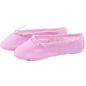 AMENGJ Ballerina's voor meisjes, van linnen met zachte zool, klassieke dansschoenen, dansschoenen voor dames (roze, 26 (16,5 cm))