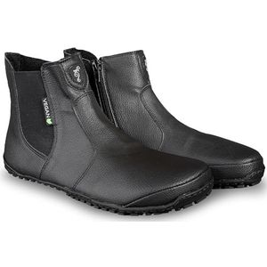 Magical Shoes Lupino Blotevoetenschoenen, gevoerd, voor dames en heren, leren Chelsea boots, halfhoge laarzen, minimalistisch, blote voeten laarzen, handgemaakt in de EU, Lupino, zwart, veganistisch.,