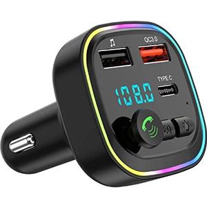 Bluetooth FM-zender - Auto Adapter - 2 USB-poorten - PD 20 W - QC3.0 - Handsfree Bellen