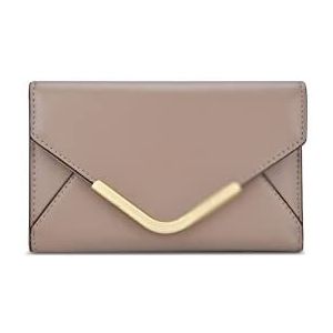 DieffematicQ portemonnees voor dames Dames portemonnee mode envelop korte trifold portemonnee multifunctionele munt portemonnee portefeuilles (Color : Brown)