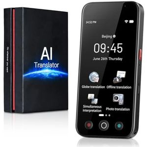 Kentfaith AI Taal Vertaalapparaat, 144 Online & 19 Offline Talen, 5” Touchscreen, 8MP Camera met ChatGPT, 0,2s Reactietijd, Twee-weg Instant Vertaler voor Reizen/Zaken