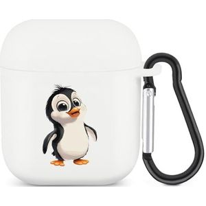 Leuke Pinguïn Leuke Case Voor AirPods 2 & 1 Schokbestendige Beschermende Hoofdtelefoon Gevallen Cover Met Sleutelhanger Voor Mannen Vrouwen