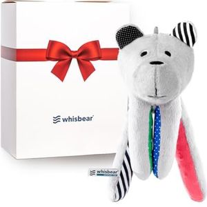 Whisbear - De zoemende beer, in- en doorslaaphulp voor baby's en ouders, knuffeldier met geïntegreerde CrySensor, meloen