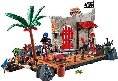 Playmobil 6146 Pirate Fort SuperSet met drijvende roeiboot, leuk fantasierijk rollenspel, speelsets geschikt voor kinderen vanaf 4 jaar