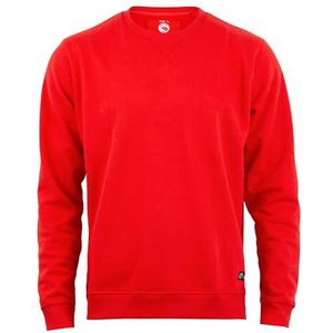 STARK SOUL Sweatshirt met ronde hals unisex - 270 GSM - binnenkant opgeruwd - French Terry - zwart, grijs-melange, marine, bruin, rood en beige - maten S, M, L, XL en XXL, rood, L