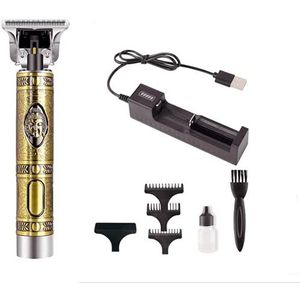 OQSM Baard Trimmer Mannen Oplaadbare Draadloze Snijden T-Blade Tondeuse Haar Trimmer Precisie Outliner Trimmer-Glad Clipping voor Mannen Gapped Detail Baard (Boeddha standbeeld)