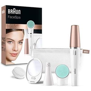 Braun Facespa 853 Gezichtsborstel en reinigingsborstel 3-in-1: verwijdert haren, reinigt en revitaliseert de huid van het gezicht
