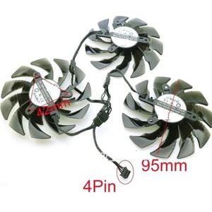 PLD10015B12H 12V 0.55A 95mm GPU-ventilator voor Gigabyte voor GTX1080TI RTX2060 RTX2070 RTX2080 voor AORUS grafische kaart koelventilator 4-pins(PLD10015B12H-B)