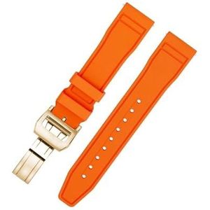Jeniko Quick Release Fluororubber Horlogeband 20mm 21mm 22mm Duiken Waterdichte FPM/FKM Horlogebanden Compatibel Met IWC Horlogeband (Color : Orange Gold, Size : 21mm)
