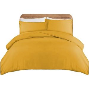 APEX FURNISHINGS Kingsize dekbedovertreksets - 100% geborsteld microvezel beddengoed dekbedovertrek met kussensloop - oker