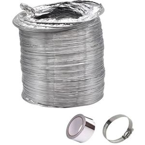 Aluminiumfolie telescopische buisslang Flexibele drogerafvoerslang Ø 80-200 mm met 2 roestvrijstalen slangklemmen(5m,170mm)