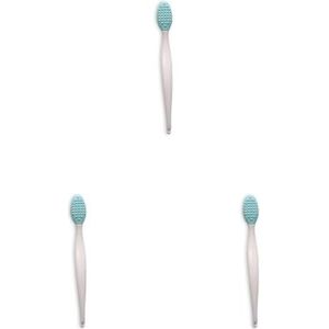 3 set van Lip Brush Vrouw Accessoires Siliconen Poeder Comedo Remover Cosmetische Benodigdheden Facial Clean Gemakkelijk Grip Exfoliërende Borstels Blauw